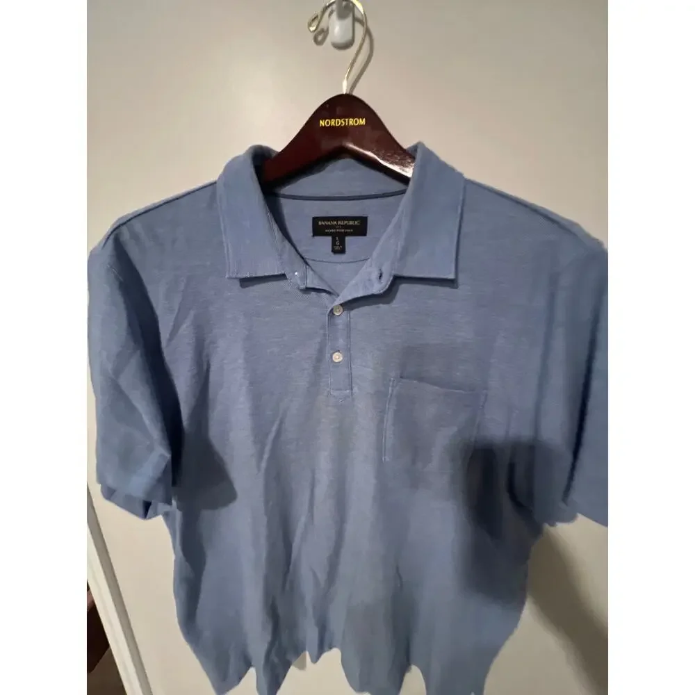 Banana Republic, Blue golf shirt with pocket, Size L, KB300
